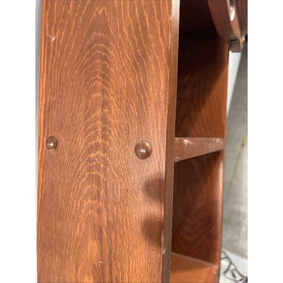 Vintage Rustic Farmhouse Primitive Pine Wood CD Book Shelf Display Curio Etagere - Picture 7 of 16